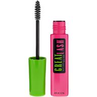 💄 тушь для ресниц maybelline great lash, цвет коричнево-черный, стойкая, 0.43 унции логотип