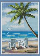 🧵 full range stamped cross stitch kits: perfect diy needlepoint for adults & kids - beach home decor - 11.8x15.7in logo