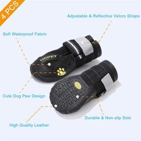 img 2 attached to 🐾 Teamoo Waterproof Breathable Dog Boots with Reflective Straps - Anti-Slip Dog Booties for Small Medium Large Dogs - Winter Durable Dog Shoes