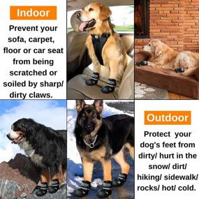 img 1 attached to 🐾 Teamoo Waterproof Breathable Dog Boots with Reflective Straps - Anti-Slip Dog Booties for Small Medium Large Dogs - Winter Durable Dog Shoes