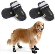 🐾 teamoo waterproof breathable dog boots with reflective straps - anti-slip dog booties for small medium large dogs - winter durable dog shoes logo