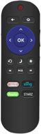 📱 enhanced lc-rcrus-18 ir remote control lcrcrus18 compatible with sharp roku lcd led tv smart hdtv lc-43lbu591u lc-55lbu591u lc-65lbu591u lc-50lbu591u lc-43lb601u lc-32lb481u featuring netflix, sling, hulu, starz app key logo