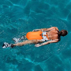 img 1 attached to 🏊 2-Pack Waterproof Dry Bags 20L - Swim Bouy Float with Marine Safety Inflatable Bubble Bag, Visible Design, Adjustable Waist Belt, Lightweight for Swimmer, Training, Kayaking, Snorkeling, with Storage Space