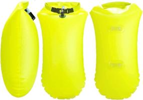 img 2 attached to 🏊 2-Pack Waterproof Dry Bags 20L - Swim Bouy Float with Marine Safety Inflatable Bubble Bag, Visible Design, Adjustable Waist Belt, Lightweight for Swimmer, Training, Kayaking, Snorkeling, with Storage Space