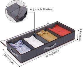 img 2 attached to Lifewit Large Under Bed Clothes Organizer with Adjustable Dividers - Durable Fabric, Reinforced Handle, Clear Windows - Ideal for Clothing, Shoes, Blankets, Sweaters, Toys - Grey (2 Pack)