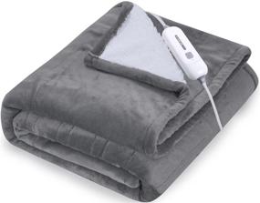 img 4 attached to 🔌 Electric Throw Heated Blanket - Fast Heating, 3 Heat Levels, 4 Hour Auto Off, 50x60