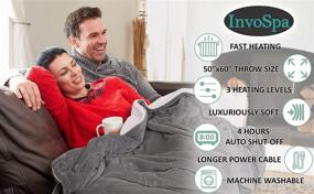 img 1 attached to 🔌 Electric Throw Heated Blanket - Fast Heating, 3 Heat Levels, 4 Hour Auto Off, 50x60
