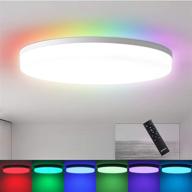 oeegoo 11inch rgb dimmable flush mount ceiling light fixture - remote 🔆 control, 24w 3000-6500k round led ceiling lights for bedroom, living room, bathroom, kitchen, hallway logo