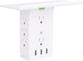 img 4 attached to 🔌 Enhanced Surge Protection: Multi-Plug Wall Outlet Extender with USB and Removable Shelf - Fast Charging, Alexa Stand, White