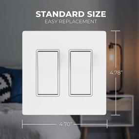 img 3 attached to 🔌 TaniaWiring 10 Pack Screwless Decorator Wall Plates: Child Safe Outlet Covers, 2-Gang 4.69" x 4.73" Size, Unbreakable Polycarbonate Thermoplastic, UL Listed - White