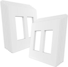 img 4 attached to 🔌 TaniaWiring 10 Pack Screwless Decorator Wall Plates: Child Safe Outlet Covers, 2-Gang 4.69" x 4.73" Size, Unbreakable Polycarbonate Thermoplastic, UL Listed - White