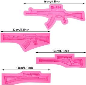 img 3 attached to 🔫 Silicone Mini Machine Gun Molds - Pistol Shaped Baking Molds for Cupcake Toppers, Fondant Cake Decorations, Chocolate, Candy, Polymer Clay, Crafting, Jewelry Making