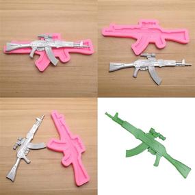 img 1 attached to 🔫 Silicone Mini Machine Gun Molds - Pistol Shaped Baking Molds for Cupcake Toppers, Fondant Cake Decorations, Chocolate, Candy, Polymer Clay, Crafting, Jewelry Making