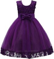 👗 10t big little girl lace flower tulle prom dress for wedding party evening dance - short ball gown style logo