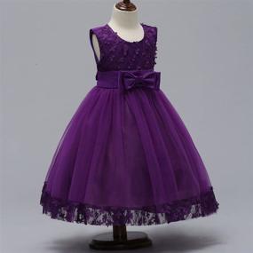 img 3 attached to 👗 10T Big Little Girl Lace Flower Tulle Prom Dress for Wedding Party Evening Dance - Short Ball Gown Style