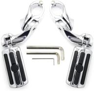 konduone motorcycle highway pegs foot rests - fits 1.25&#34; engine guard | replacement parts for harley davidson road glide, electra glide, road king, street glide logo