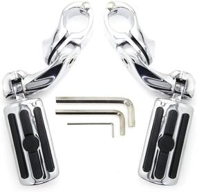 img 4 attached to KONDUONE Motorcycle Highway Pegs Foot Rests - Fits 1.25&#34; Engine Guard | Replacement Parts for Harley Davidson Road Glide, Electra Glide, Road King, Street Glide