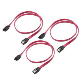 img 4 attached to 🔴 Cable Matters 3-Pack Straight SATA III 6.0 Gbps SATA Cable (SATA 3 Cable) - Red, 18-Inch Length
