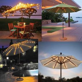 img 1 attached to Waterproof 104-LED Patio Umbrella Lights with Remote Control - 8 Lighting Modes, Battery Operated for Outdoor Decor, Camping Tents - Warm White, Ideal for Patio Umbrellas & Outdoor Use