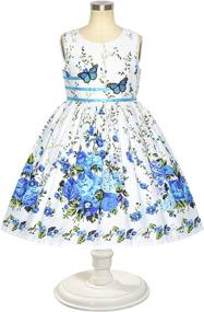 img 3 attached to 🌸 Sunny Fashion Girls Rose Flower Double Bow Tie Party Sundress: The Perfect Choice for a Stylish Summer Soiree