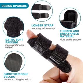 img 3 attached to 🤞 Welnove Finger Braces - 2 Piece Finger Splint Set for Mallet, Trigger, and Broken Fingers - Stabilize, Straighten, and Support Index, Middle, and Ring Fingers - Black Color