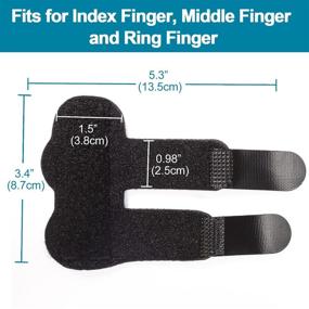 img 1 attached to 🤞 Welnove Finger Braces - 2 Piece Finger Splint Set for Mallet, Trigger, and Broken Fingers - Stabilize, Straighten, and Support Index, Middle, and Ring Fingers - Black Color