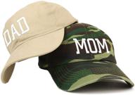 🧢 stylish capital mom and dad soft cotton couple 2-piece cap set from trendy apparel shop logo