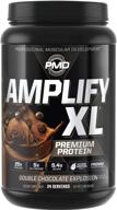 🏋️ pmd sports amplify xl premium whey protein supplement with hydro greens blend - glutamine and whey protein matrix for muscle, strength, and recovery - double chocolate explosion flavor (24 servings) logo