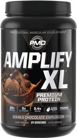 img 4 attached to 🏋️ PMD Sports Amplify XL Premium Whey Protein Supplement with Hydro Greens Blend - Glutamine and Whey Protein Matrix for Muscle, Strength, and Recovery - Double Chocolate Explosion Flavor (24 Servings)