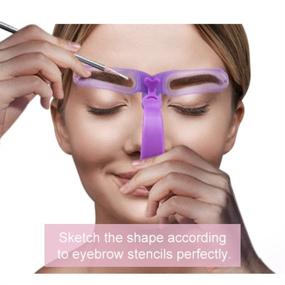 img 3 attached to 🔑 Transform Your Brows with our 8 Styles Reusable Eyebrow Stencil Kit including Handle and Strap - Washable and Easy to Use Eyebrow Shaping Templates