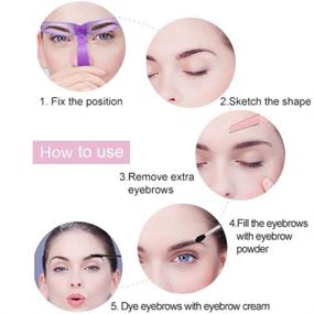 img 2 attached to 🔑 Transform Your Brows with our 8 Styles Reusable Eyebrow Stencil Kit including Handle and Strap - Washable and Easy to Use Eyebrow Shaping Templates