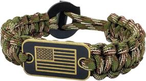 img 4 attached to Aarrows & Co USA Flag Paracord Survival Bracelet: Ultimate High Tensile Cobra Weave with Fire Starter