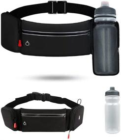 img 4 attached to 👜 Ultimate Hydration Running Belt Bag: Foldable Water Bottle Holder, Adjustable & Water Resistant Fanny Pack for Men and Women - Includes 20oz Bottle