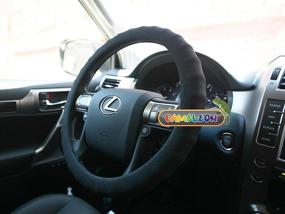 img 1 attached to Optimized Silicone Black Steering Wheel Cover - Racing Power Grip for Enhanced Ergonomic Handling (Black)