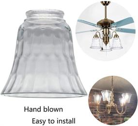 img 2 attached to 🔔 4 Pack Clear Hammered Style Beveled Bell Glass Shade for Lighting, Fans, Lamps: Enhance Your Décor with DIY Glass Accessories!