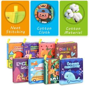 img 3 attached to Bath Books for Babies - Non-Toxic Soft Cloth Books, Educational Toys for Early Learning, Waterproof Toddlers' Bath Books, Perfect Shower & Birthday Gifts - Pack of 8