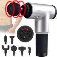 💆 quiet percussion massage gun for deep tissue muscle relaxation - portable handheld massager gun with electric brushless motor, 6 interchangeable heads and neck/back pain relief - perfect gift for men and women logo