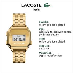 img 1 attached to ⌚ Lacoste Berlin Unisex Gold Tone Quartz Digital Watch (Model: 2020138) - Sleek and Stylish Choice for Casual Wear