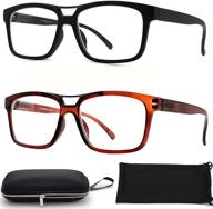 🚗 nearsighted glasses for distance driving - myopia glasses (2pairs) rectangular square shape for men and women logo