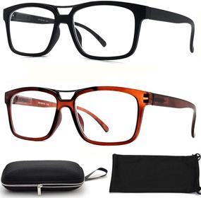 img 4 attached to 🚗 Nearsighted Glasses for Distance Driving - Myopia Glasses (2Pairs) Rectangular Square Shape for Men and Women