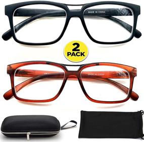 img 3 attached to 🚗 Nearsighted Glasses for Distance Driving - Myopia Glasses (2Pairs) Rectangular Square Shape for Men and Women