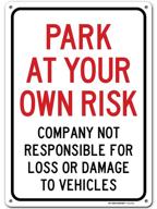 park your own risk sign logo