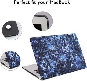 img 2 attached to 💻 DQQH Ultra Thin MacBook Pro 16 inch Case (A2141, 2019 Release) with Keyboard Cover - Dark Blue