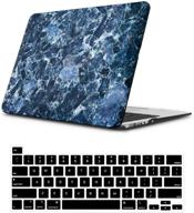 💻 dqqh ultra thin macbook pro 16 inch case (a2141, 2019 release) with keyboard cover - dark blue logo