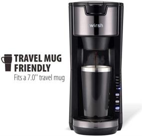 img 2 attached to Wirsh Single Serve Coffee Maker – Compatible with K-Cup Pod and Ground Coffee, Compact K-CUP Coffee Machine with 30 oz Detachable Reservoir, 5 Brew Sizes, and Adjustable Drip Tray