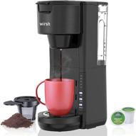 wirsh single serve coffee maker – compatible with k-cup pod and ground coffee, compact k-cup coffee machine with 30 oz detachable reservoir, 5 brew sizes, and adjustable drip tray logo