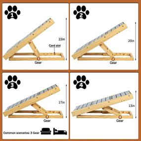 img 3 attached to 🐶 Daerky 2-in-1 Dog Ramp and Dog Stairs: Adjustable in Height (22, 20, 17, 13 in), Thickened Non-Slip Carpet, Solid Wood Construction - Supports 200 lb. Perfect for Small and Medium-Sized Dogs