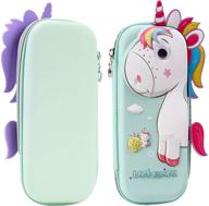 🦄 studentszone cute pencil case for kids - green unicorn: large capacity pen pouch & marker box for office & school supplies logo