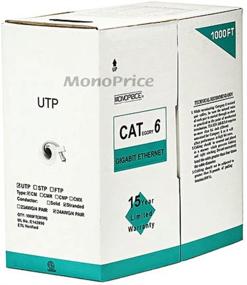 img 3 attached to 📶 Кабель Monoprice Cat6 Ethernet в рулонах - Витой, 550МГц, UTP, Чистая медь, 24AWG, 1000фт, Серый - Надежный, высокоскоростной сетевой интернет-кабель