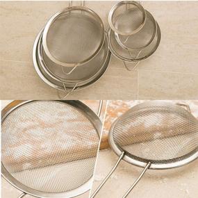 img 3 attached to 🔍 Versatile Set of 3 Stainless Steel Kitchen Mesh Strainers, Ideal for Filtering Juice, Eggs, Tea, Coffee, Flour, Vegetable and Fruit